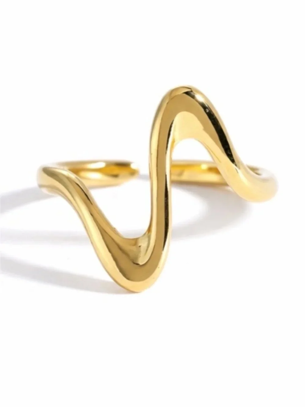 New! 18K Gold Plated Heart Beat Ring (One Size) 4001